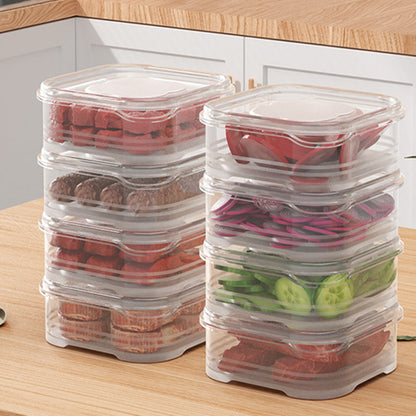 4/8/10pcs Clear Plastic Containers For Refrigerator With Lids, Food Storage Fresh-keeping Box, Dishwasher Safe, Fruit Vegetable Crisper, Dumpling Meat Ginger Garlic Green Onion Food Storage Containers, Home Kitchen Utensil