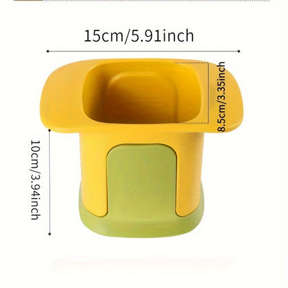 Multi-Function Manual Vegetable Chopper & French Fry Cutter - Durable Stainless Steel and Plastic, Easy-Clean Detachable Design with Large Capacity Storage - Perfect for Onions, Carrots, Potatoes & More - Ideal Kitchen Tool f