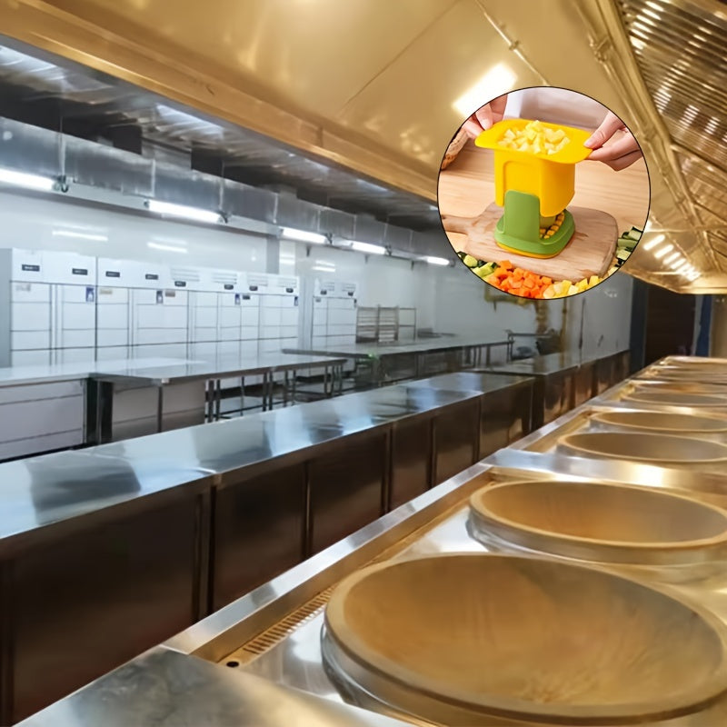 Multi-Function Manual Vegetable Chopper & French Fry Cutter - Durable Stainless Steel and Plastic, Easy-Clean Detachable Design with Large Capacity Storage - Perfect for Onions, Carrots, Potatoes & More - Ideal Kitchen Tool f