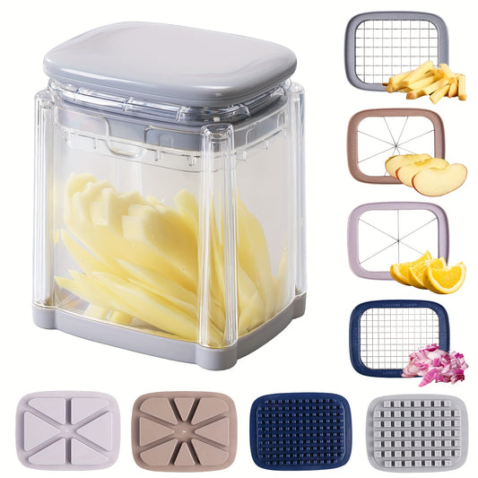 1pc French Fry Cutter, 4-Blade Vegetable Chopper & Dicer for Potatoes, Onions, Chilies, Fruits - Kitchen Utensils & Tools