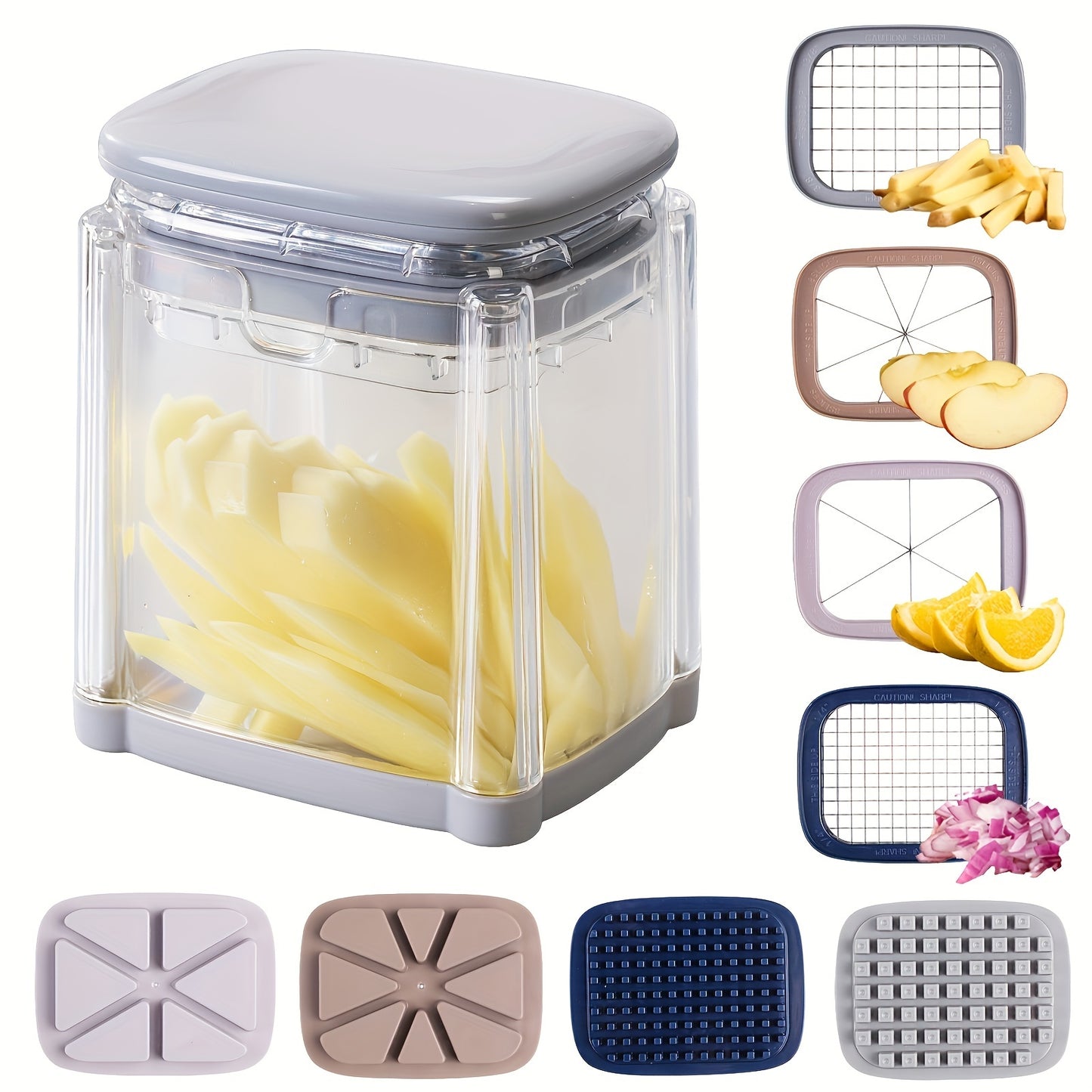 1pc French Fry Cutter, 4-Blade Vegetable Chopper & Dicer for Potatoes, Onions, Chilies, Fruits - Kitchen Utensils & Tools