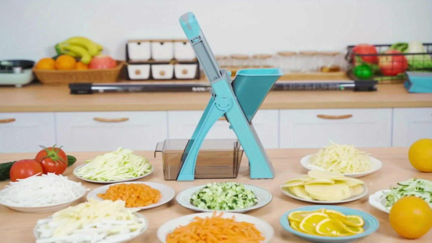 1 Set, Multifunctional Vegetable Cutter for shredding, Slicing,Stripping and Dicing.Vegetable Chopper with Adjustable Blade, Multifunctional Fruit Slicer with Large Volume, Vegetable Slicer with ABS Material, Cutter with Cont