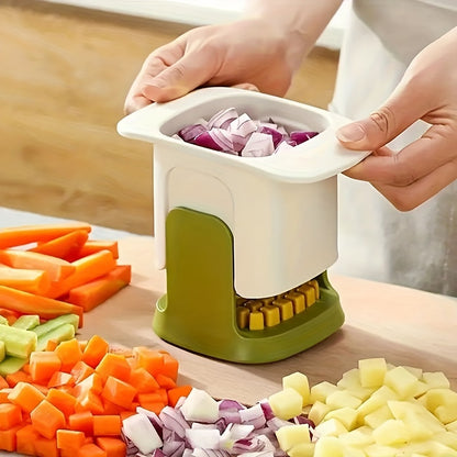 Multi-Function Manual Vegetable Chopper & French Fry Cutter - Durable Stainless Steel and Plastic, Easy-Clean Detachable Design with Large Capacity Storage - Perfect for Onions, Carrots, Potatoes & More - Ideal Kitchen Tool f