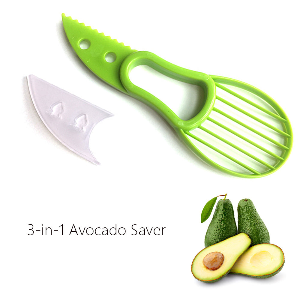 1pc 3-in-1 Avocado Slicer, Shea Corer & Butter Spreader - Green Plastic Kitchen Tool for Effortless Avocado Prep, Food-Safe Vegetable Cutter with Pulp Separator, Perfect for Salads & Sandwiches, Avocado Gifts
